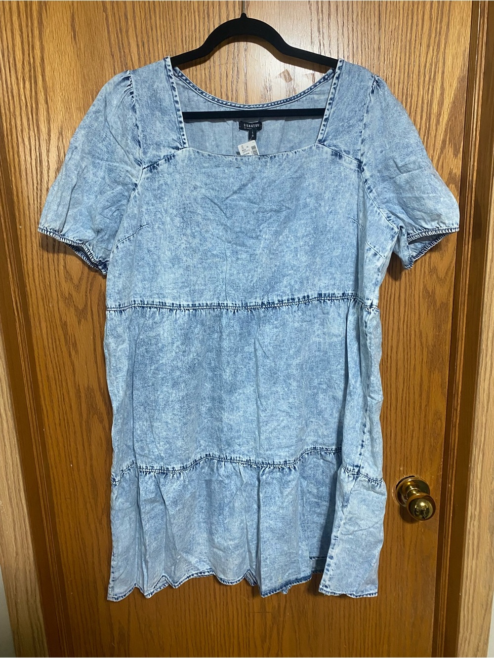 Lightwash Denim Tiered Tunic Dress